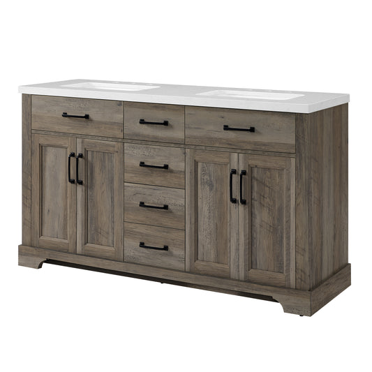 Mia 60" Double-Sink Bathroom Vanity Set