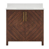 Chevron 36" Medium Brown Single-Sink Bathroom Vanity Set