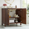 Chevron 36" Medium Brown Single-Sink Bathroom Vanity Set