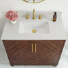 Chevron 36" Medium Brown Single-Sink Bathroom Vanity Set
