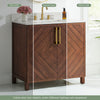 Chevron 36" Medium Brown Single-Sink Bathroom Vanity Set