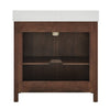 Chevron 36" Medium Brown Single-Sink Bathroom Vanity Set