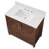 Chevron 36" Medium Brown Single-Sink Bathroom Vanity Set