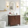 Chevron 36" Medium Brown Single-Sink Bathroom Vanity Set