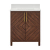 Chevron 30" Medium Brown Single-Sink Bathroom Vanity Set