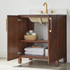 Chevron 30" Medium Brown Single-Sink Bathroom Vanity Set