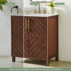Chevron 30" Medium Brown Single-Sink Bathroom Vanity Set