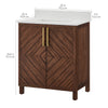 Chevron 30" Medium Brown Single-Sink Bathroom Vanity Set