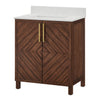 Chevron 30" Medium Brown Single-Sink Bathroom Vanity Set