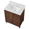 Chevron 30" Medium Brown Single-Sink Bathroom Vanity Set