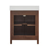 Chevron 30" Medium Brown Single-Sink Bathroom Vanity Set