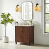 Chevron 30" Medium Brown Single-Sink Bathroom Vanity Set