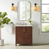Chevron 30" Medium Brown Single-Sink Bathroom Vanity Set