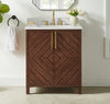 Chevron 30" Medium Brown Single-Sink Bathroom Vanity Set
