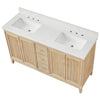 Juego de tocador de baño Oberman de 60" con dos lavabos