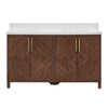 Chevron 60" Medium Brown Double-Sink Bathroom Vanity Set