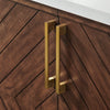 Chevron 60" Medium Brown Double-Sink Bathroom Vanity Set