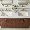 Chevron 60" Medium Brown Double-Sink Bathroom Vanity Set