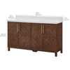 Chevron 60" Medium Brown Double-Sink Bathroom Vanity Set