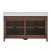 Chevron 60" Medium Brown Double-Sink Bathroom Vanity Set