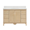 Fluted 48" Washed Oak Single-Sink Bathroom Vanity Set