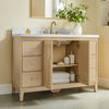 Fluted 48" Washed Oak Single-Sink Bathroom Vanity Set