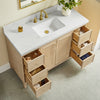 Fluted 48" Washed Oak Single-Sink Bathroom Vanity Set