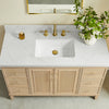 Fluted 48" Washed Oak Single-Sink Bathroom Vanity Set