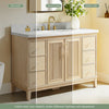 Fluted 48" Washed Oak Single-Sink Bathroom Vanity Set