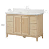 Fluted 48" Washed Oak Single-Sink Bathroom Vanity Set