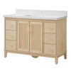 Fluted 48" Washed Oak Single-Sink Bathroom Vanity Set
