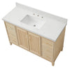 Fluted 48" Washed Oak Single-Sink Bathroom Vanity Set
