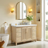 Fluted 48" Washed Oak Single-Sink Bathroom Vanity Set