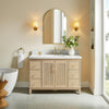 Fluted 48" Washed Oak Single-Sink Bathroom Vanity Set