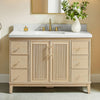 Fluted 48" Washed Oak Single-Sink Bathroom Vanity Set