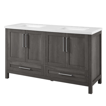 Juego de tocador de baño con lavabo doble Daisy de 60"